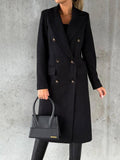 Damen Wollmantel Zweireiher Herbst Winter Elegant – Luna
