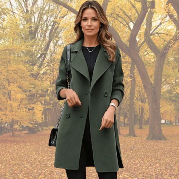 Damen Wintermantel Elegant Zweireiher Warm Stil – Amira