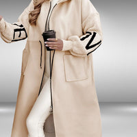 Damen Kapuzenjacke mit Strickärmeln im Patchwork-Stil – Elvira