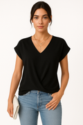 Damen Oberteil Bio-Baumwolle V-Ausschnitt Komfort – Elina