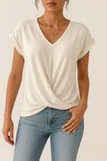 Damen Oberteil Bio-Baumwolle V-Ausschnitt Komfort – Elina