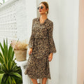 Langärmeliges Kleid Damen – Leopard Muster & Stil – Julia