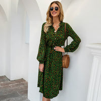 Langärmeliges Kleid Damen – Leopard Muster & Stil – Julia