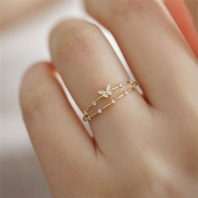Schmetterling Ring Silber mit Zirkonia Damen – Stella