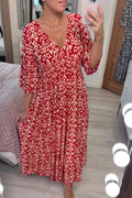 Bequemes Sommerkleid Damen elastisch farbenfroh Midi – Serenya