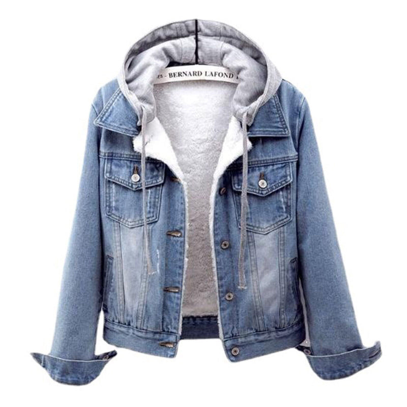Trendige Oversize-Jeansjacke mit Kaschmirfutter – Ella