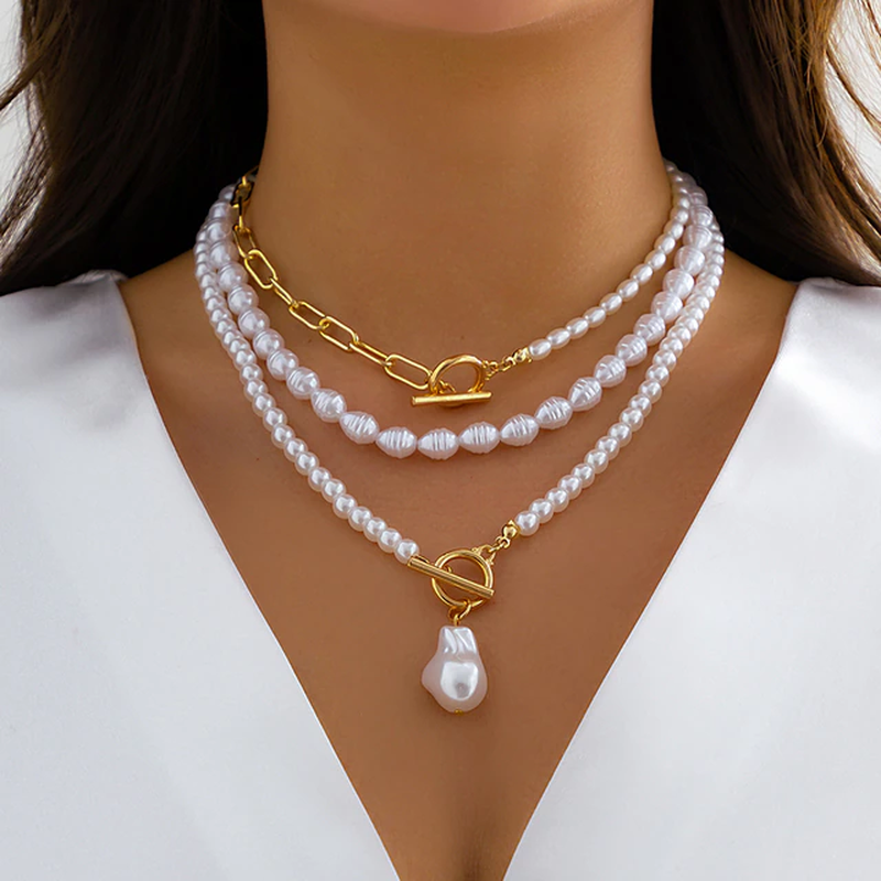 Vintage Perlenkette Mehrlagig Elegant Schmuck Damen – Sofia