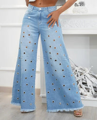 High-Rise Damen-Schlagjeans mit Stretch-Denim – Emilia