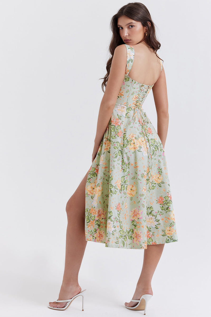 Geblümtes Midikleid aus Baumwolle für Damen – Freya