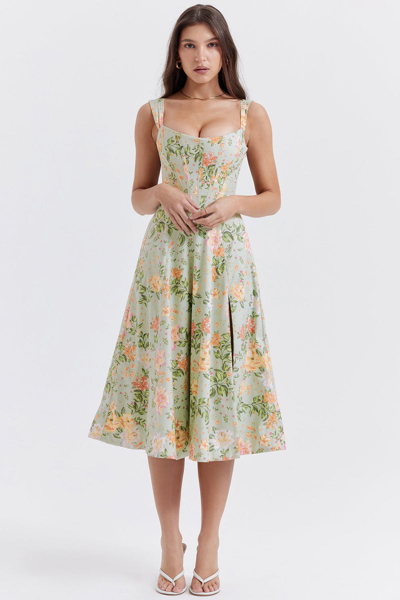 Geblümtes Midikleid aus Baumwolle für Damen – Freya