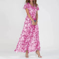 Florales Chiffon Maxikleid mit V-Ausschnitt – Noemi