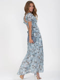 Florales Chiffon Maxikleid mit V-Ausschnitt – Noemi