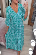 Bequemes Sommerkleid Damen elastisch farbenfroh Midi – Serenya