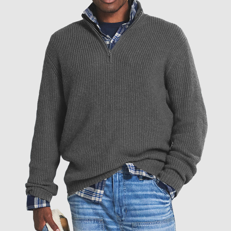 Herren-Half-Zip Pullover für stilvolle Eleganz – Benjamin