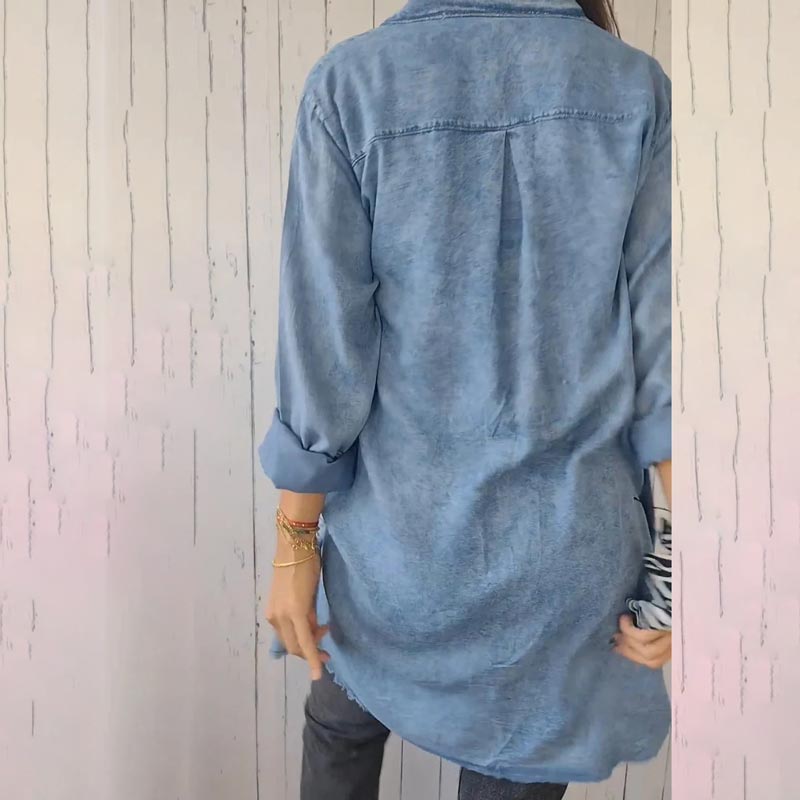Lässiges Damen Hemd Denim Oversized Stil – Anna