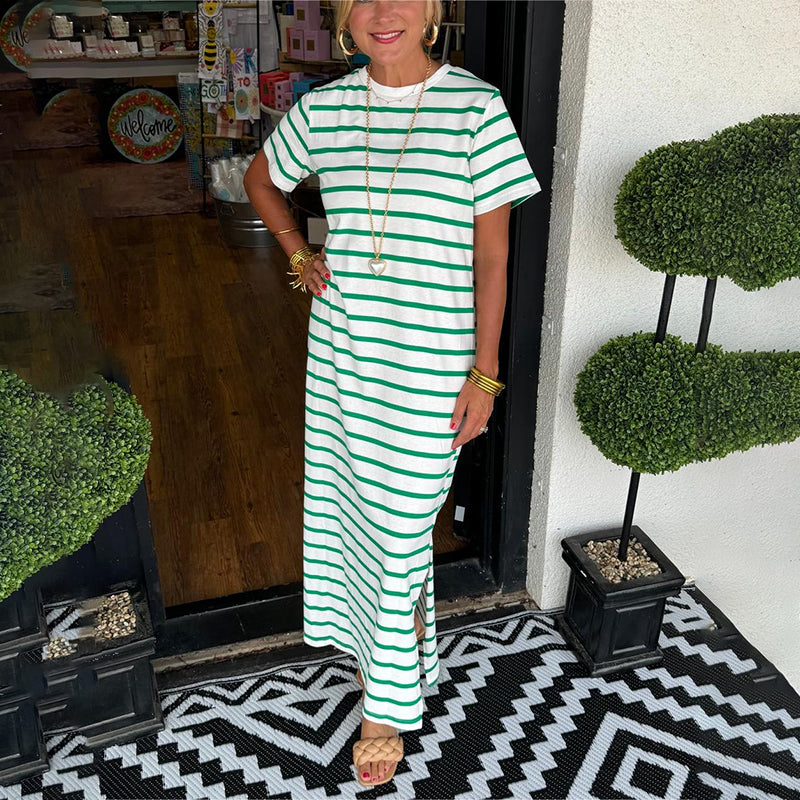 Gestreiftes Maxikleid mit Eleganz für Alltag – Emilia