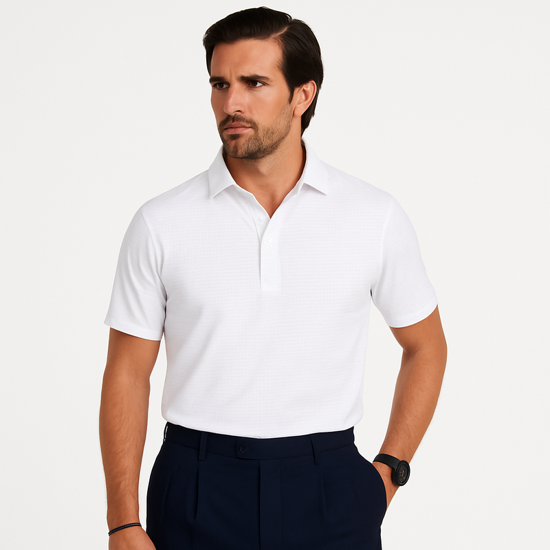 Slim Fit Hemd mit weißem Muster für Herren – Leon