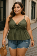 Blumiges Camisole-Peplum-Top mit Bindedetail – Emilia