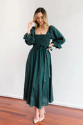 Elegantes Kleid Rüschenärmel Seitenausschnitt Glamour – Eloura