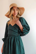 Elegantes Kleid Rüschenärmel Seitenausschnitt Glamour – Eloura