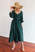 Elegantes Kleid Rüschenärmel Seitenausschnitt Glamour – Eloura