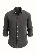 Herren Leinenhemd Langarm Sommer Revers Elegant – Sorvani