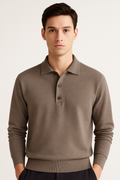 Langarm-Poloshirt für Herren mit weichem Stoff – Kai
