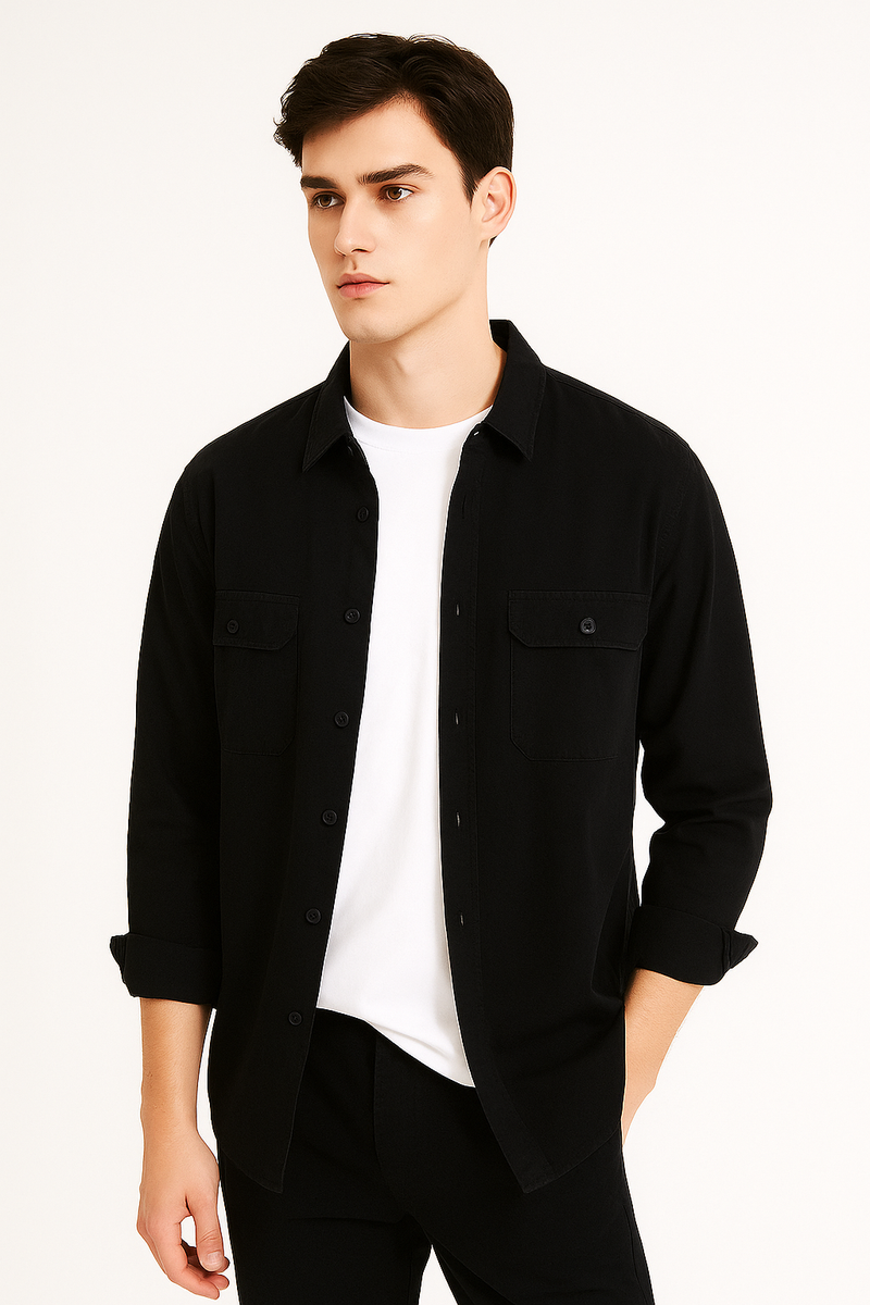 Klassisches Herrenhemd mit Brusttaschen – Nuvano