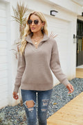 Damen Strickpullover mit Halfzip und lockerem Schnitt – Lara