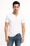 Slim Fit Herren-Jerseyhemd mit Vintage-Look – Farlino